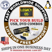 LEGACY LINUX OS  LATEST ISO BUILD  DVD, USB COMBOS  MAC/PC/LINUX  FAST SHIP