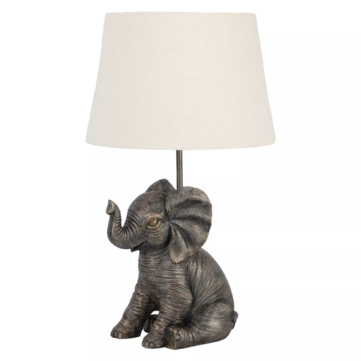 Ebony Elephant Table Lamp Polyresin Grey The Range 62cmH 35.5cmW