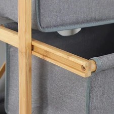 37.8inch Bamboo Storage Drawers 3-Tier Multipurpose Storage Shelf Cabinet Drawer