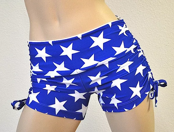 Wonder Woman Shorts Hot Yoga Shorts Workout Blue Star Shorts