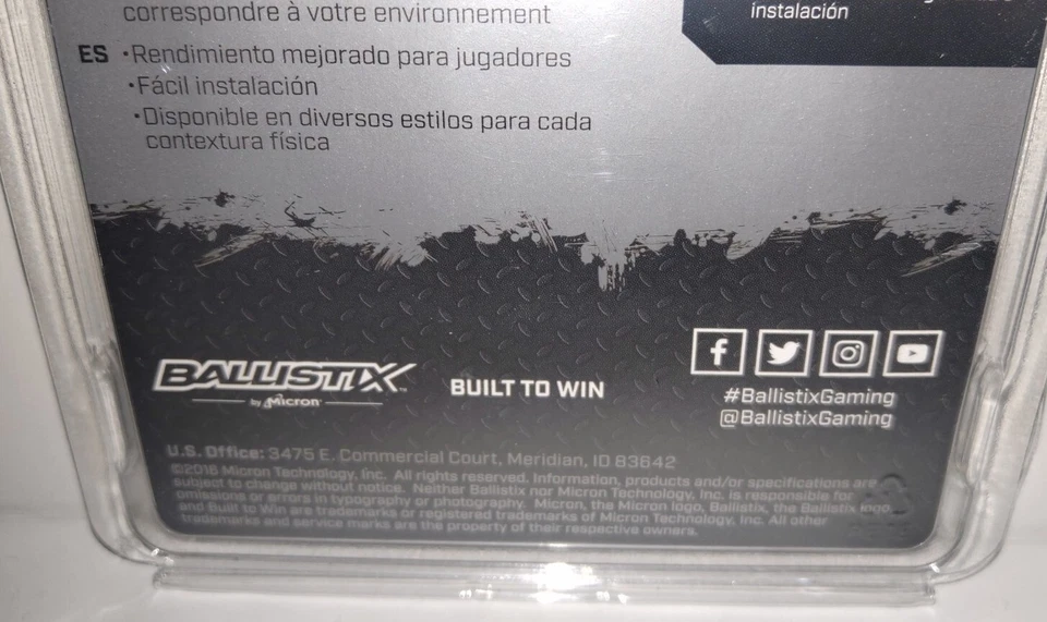 Ballistix Sport Gaming Memory 8GB 2x4 GB DDr4-2400 1.2v - 8gb Kit - Image 4 of 4