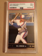 1991 Leaf GOLD Rookies Wil Cordero #BC3 Graded PSA 9 MINT Rookie Baseball Card