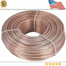 Speaker Wire 24-Gauge 100ft - Clear ⭐⭐⭐⭐⭐✅Brand New ✅