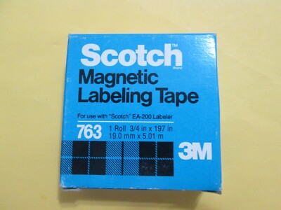 Scotch 3M 763 Magnetic Labeling Tape Blue 3/4 X197 inch For Scotch EA200 Labeler