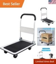 Heavy-Duty Foldable Push Cart with 330lbs Load Capacity  TPR Silent Wheels