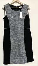 BNWT Calvin Klein Heather Grey Black Tweed Dress Size 12