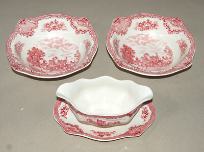 Johnson Bros. England Old Britain Castles 2x Schale Schüssel 21,5 cm + Sauciere