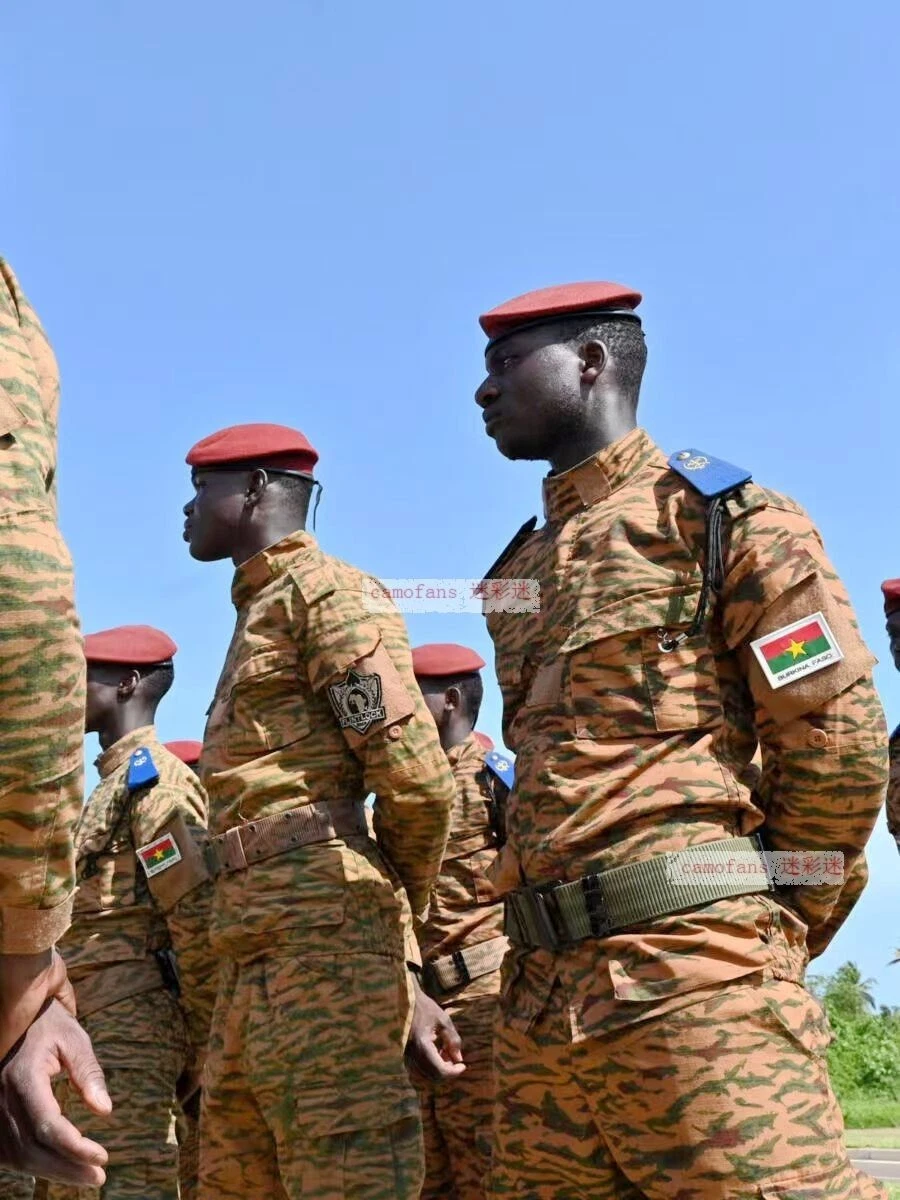 Rare Original Burkina Faso Army Orange Tiger Stripe Camouflage