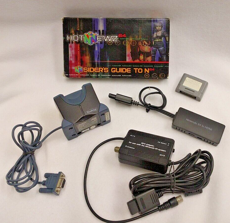 N64 Bundle DexDrive, RFU Adapter, N64 to HDMI, 256K Memory Card