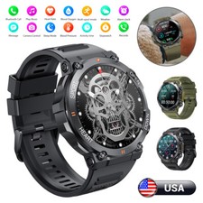 Military Smart Watch For Answer /Make Call Rugged Heart Rate Fitness Tracker.
