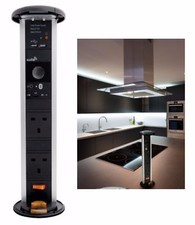 Knightsbridge Pop Up Socket with Bluetooth Speaker & USB Charger 13A 2G IP54