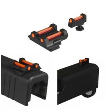 Black Front and Rear Red Fiber Optic Sight 6.5 mm F Glock 43 43X 42 Slim Slide