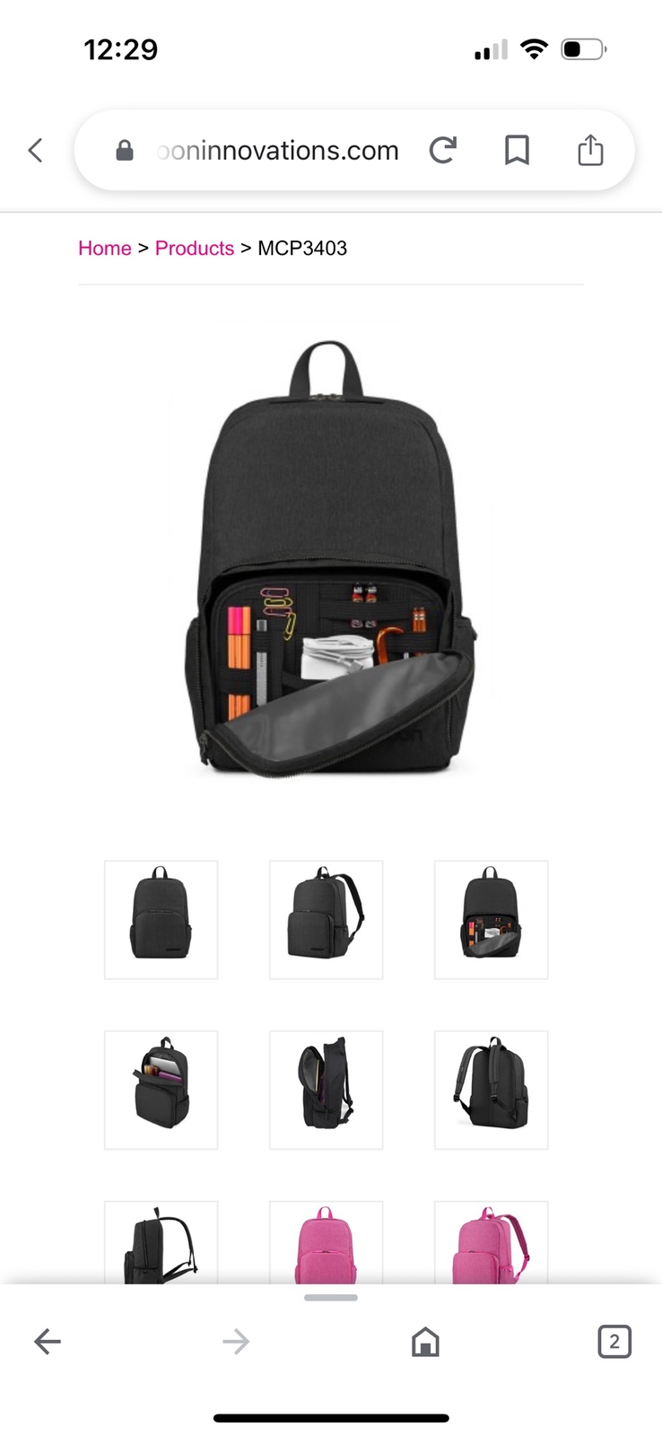 Cocoon Recess 15" Backpack Built-in Grid-IT Accessory Organizer Gray Bag