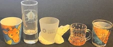 5 SOUVENIR ASSORTMENT 2" Mini & 4" Tall SHOT GLASS National Parks Zoo & Museum