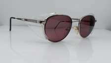 Vintage On-Guard Silver Metal Oval Sunglasses FRAMES ONLY