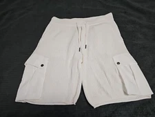 SER.O.YA NEW White Knit Coby Cargo Contemporary Shorts SZ Medium W30×L9