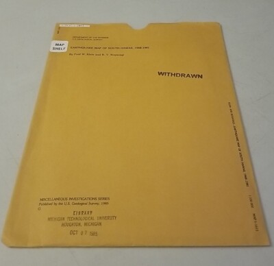USGS Map Earthquake Map of South Hawaii, 1968-1981 with Storage Sleeve