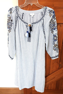 J Jill Dress, Size Small. Beautiful Embroidery, EUC!