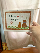 Unbranded counted Cross stitch Kit I LOVE MY PET 5" x 7" Dog Cat