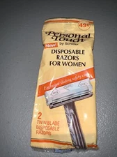 Vintage 80’s Schick Personal Touch Razor 2 Twin Blade Disposable Razors TV Prop