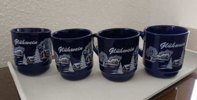 * 4x Glühweintasse Becher Weihnachtsmarkt VAN WELL