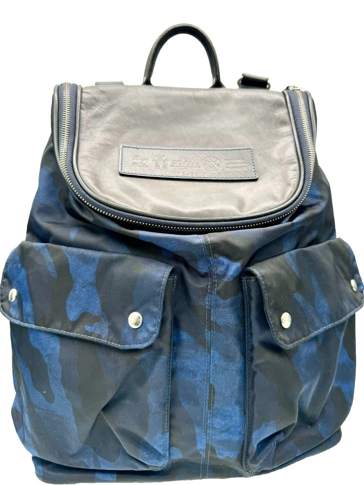 Mochila de cuero Felisi Sorriso negra y azul camuflaje 1973 Foto 3 de 4