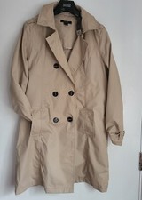 Esmara Mac Trench Coat Cream Beige Cotton Wrap Cream Size 10 Euro 38