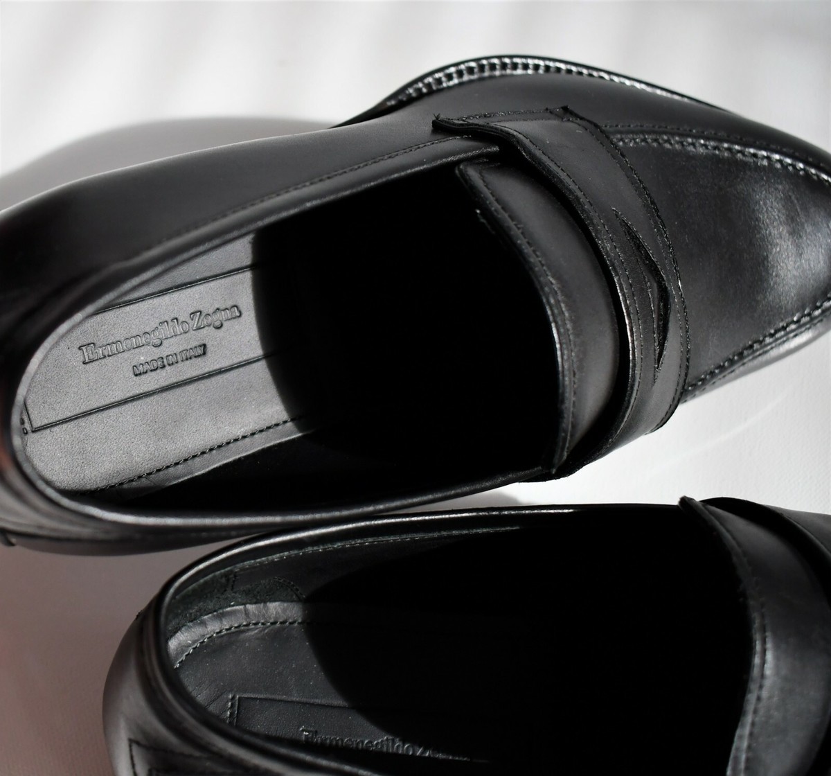 New ERMENEGILDO ZEGNA Black Leather PENNY LOAFER Dress Shoes New ERMENEGILDO ZEGNA Black Leather PENNY LOAFER Dress Shoes