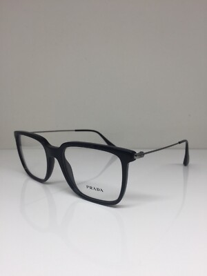 New Authentic Prada VPR 17TV EYEGLASSES C. 1AB-101 Shiny Black & Gunmetal 53mm