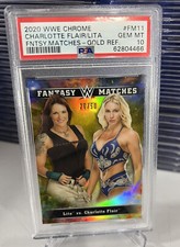 Charlotte Flair Lita 2020 wwe chrome Gold Refractor sn 28/50 #fm11 PSA 10