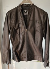 Michael Trent Lambskin Fitted Leather Jacket, Size S