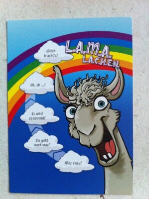 Lama - Promokarte Lama lachen - L.A.M.A  L.A.C.H.E.N - neu - unbenutzt