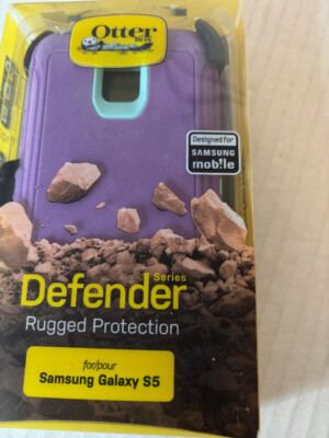 OTTERBOX Defender Series Case for Samsung Galxy S5 w/Holster  Purple/Lt Blue NIB