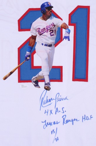 Ruben Sierra Signed LE Rangers Jersey with Picture Inscribed "4x A.S." (JSA COA) - Picture 2 of 7