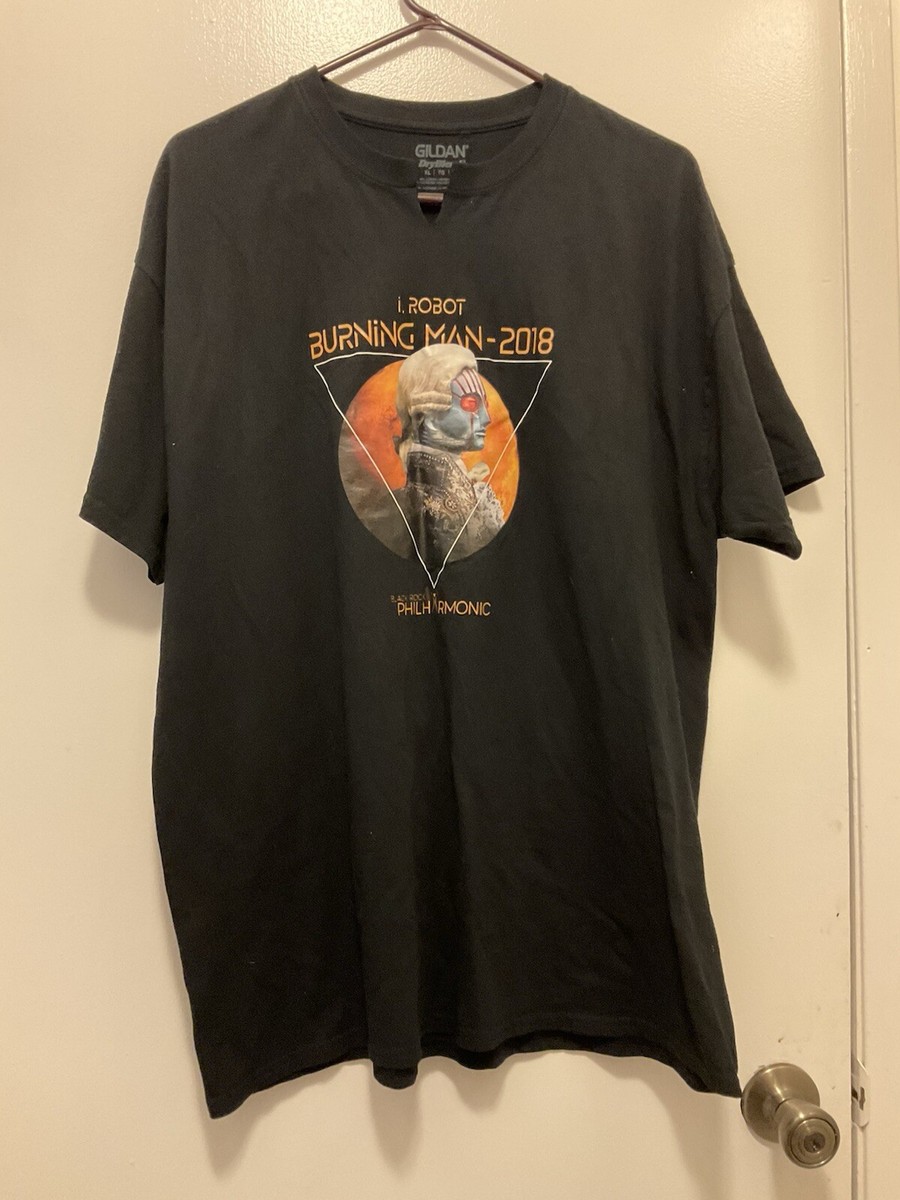 4-2025. Vintage BURNING MAN BLACK T-SHIRT X-LARGE GILDAN | eBay