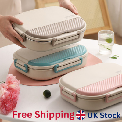 Brotdose Bento Edelstahl Auslaufsicher Suppentopf 4 Fächer 1500ml 2000ml