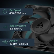 ARCTIC P12 Pro PST LN (5 Pack) PC Fan 120mm Case Fan quiet