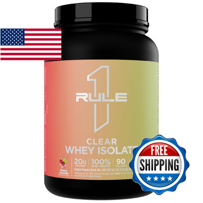 Rule 1 Clear Whey Isolate - 20g All-Whey Isolate Protein Mix, Over 9g EAAs, 90 C