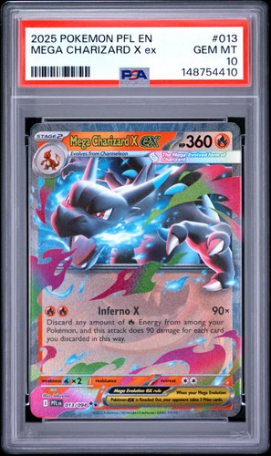 PSA 10 Mega Charizard X Ex #013 2025 Pokemon Pfl Phantasmal Flames 148754410 - Afbeelding 1 van 2