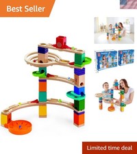 Quadrilla Cliffhanger Marble Run Blocks Set, 93 Pezzi in Legno per Gioco STEM