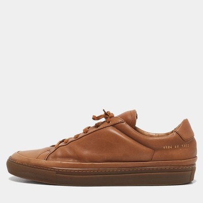 Common Projects Brown Leather Achilles Lace Up Sneaker Size 46