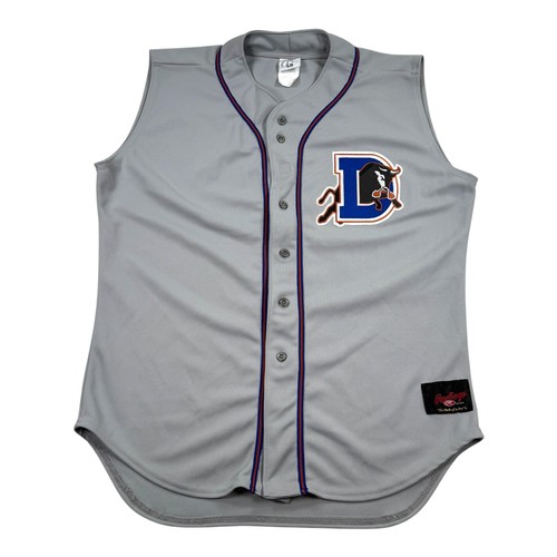 Durham Bulls Baseball Jersey Mens 48 Gray MILB Sleeveless Button Front Rawlings