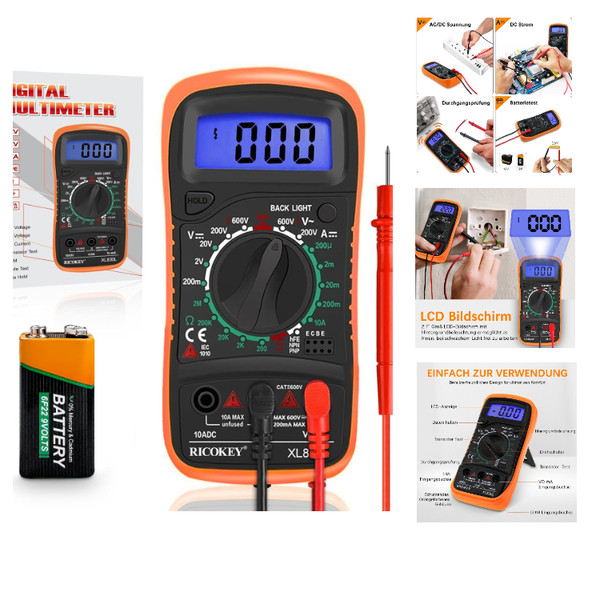 Digital Multimeter Pm8285C Voltmeter SpannungsprüFer Mit Lcd-Display Orange-image