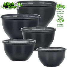 Salatschüssel Set mit Deckel Stapelbare Kunststoff Schüsseln 5 Größen