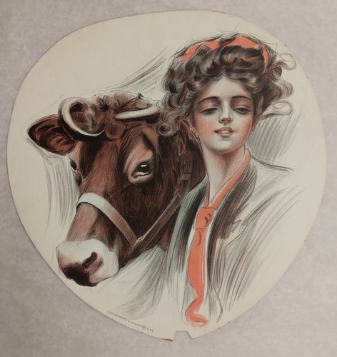 c1910 Hand Fan Salesman's Sample- only one 4 designs - chromolithograph