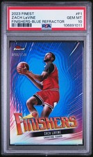 2023 TOPPS FINEST FINISHERS BLUE REFRACTOR #F1 ZACH LAVINE 98/150 PSA 10