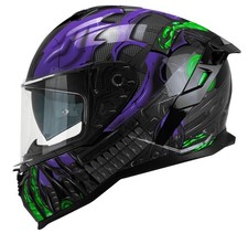 Casco CGM 363R SHOT Villain Integrale Nero Viola Verde Fluo Racing Aerodinamico