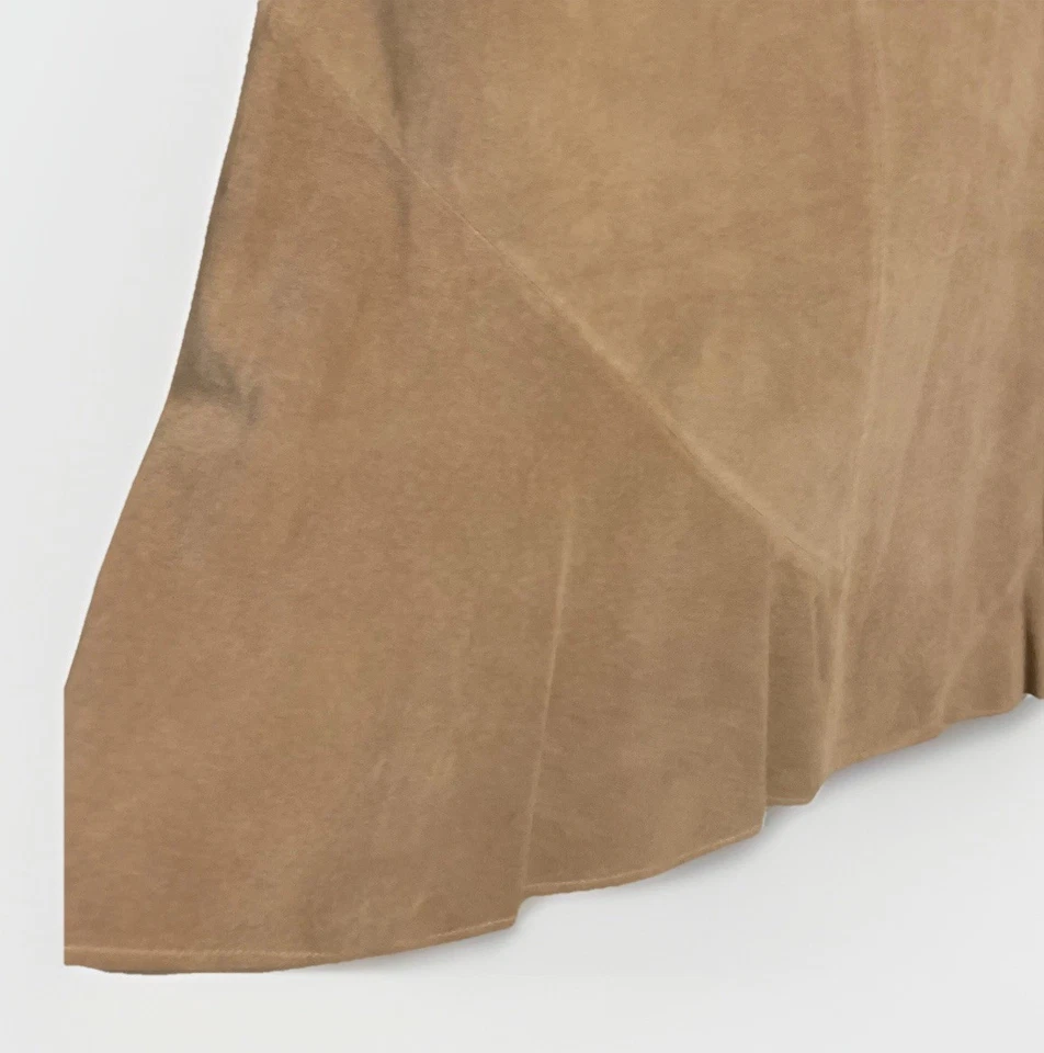 Faux Suede Skirt Midi Lined Beige Brown Western Boho Preppy Chicos X small 0 - Image 4 of 4