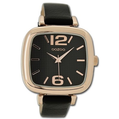 Oozoo Damen Armbanduhr Timepieces Analog Leder schwarz UOC9184A