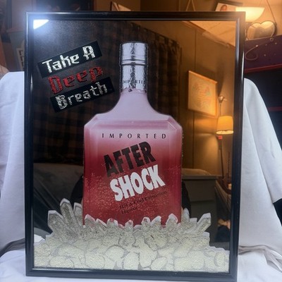 After Shock Hot & Cold Cinnamon Schnapps Liquor Mirror Bar Sign Man Cave 17x21